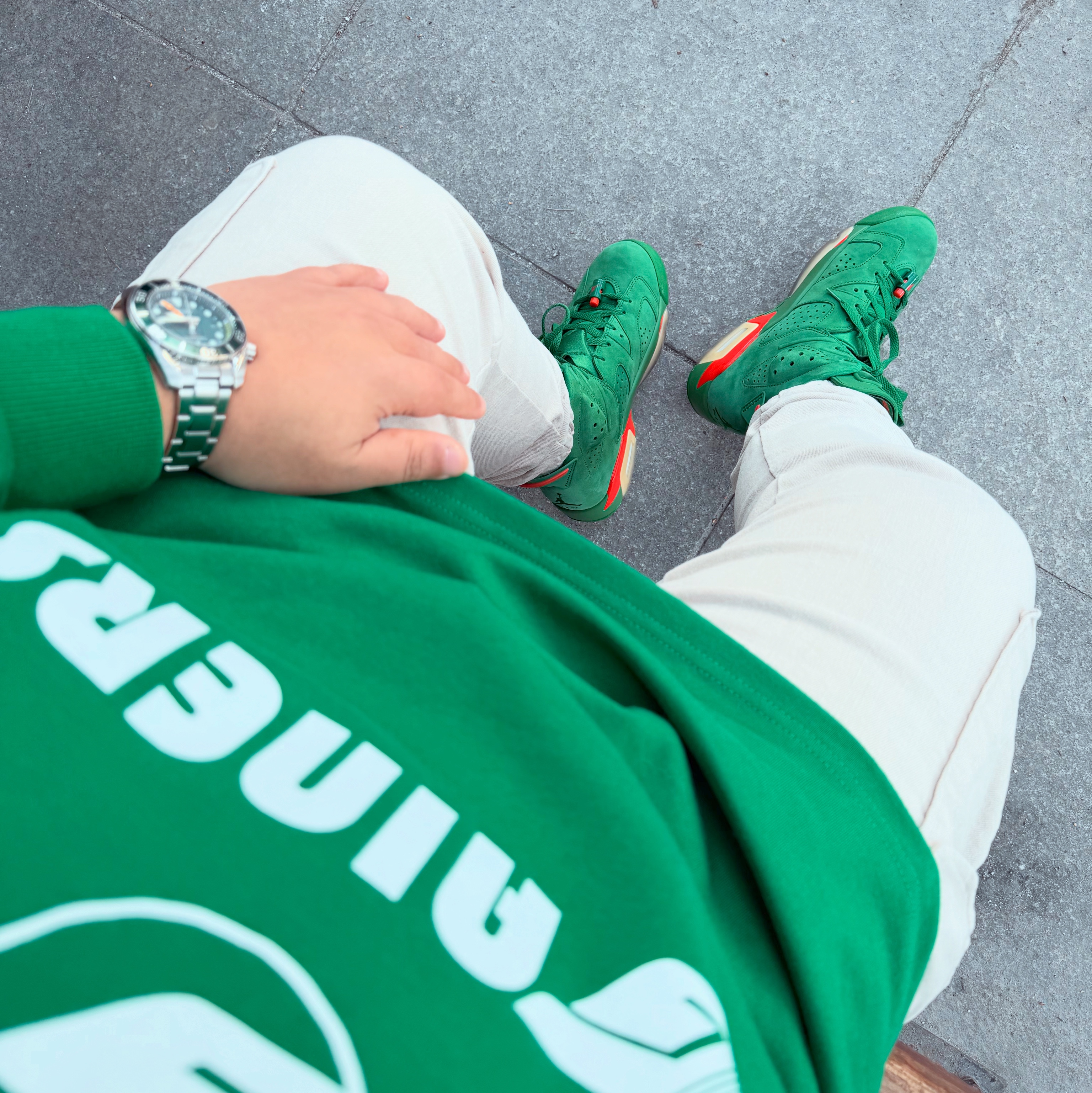 Jordan 6 Retro Gatorade Green 착용 스타일