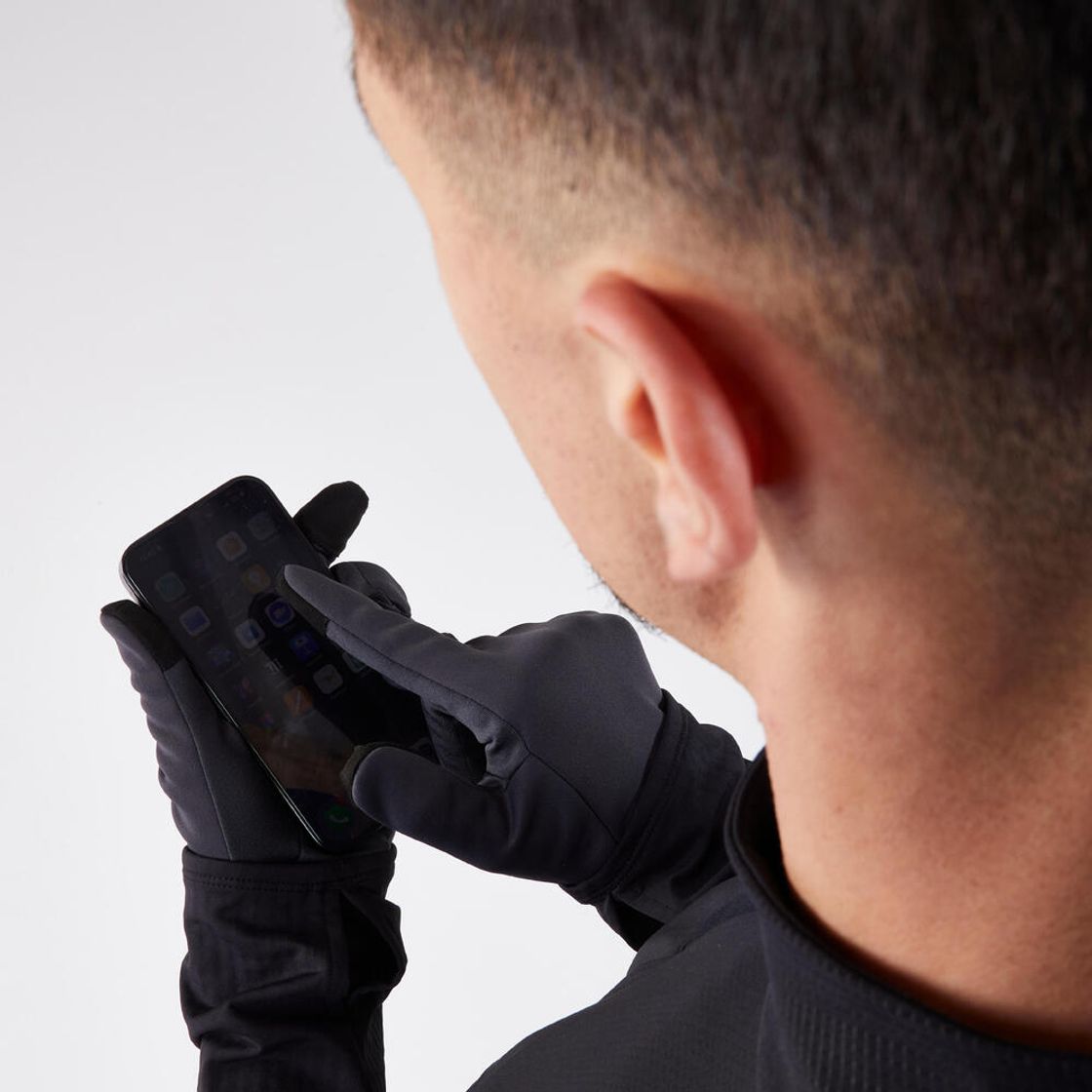 데카트론 러닝 터치스크린 장갑 웜 100 V2 스모크 블랙(DECATHLON Running Touchscreen Gloves Warm 100 V2 Smoked Black) - 3