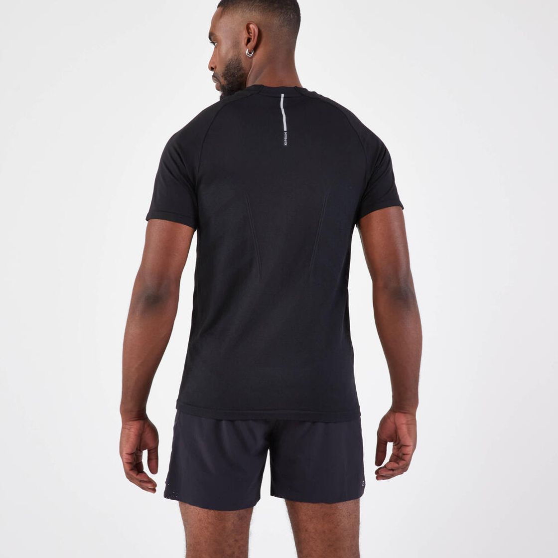 데카트론 남성 러닝 심리스 반팔 티 컴포트 런 500 스모크 블랙(DECATHLON Men's Running Seamless Short-Sleeved T-Shirt Comfort Run 500 Smoke Black) - 5