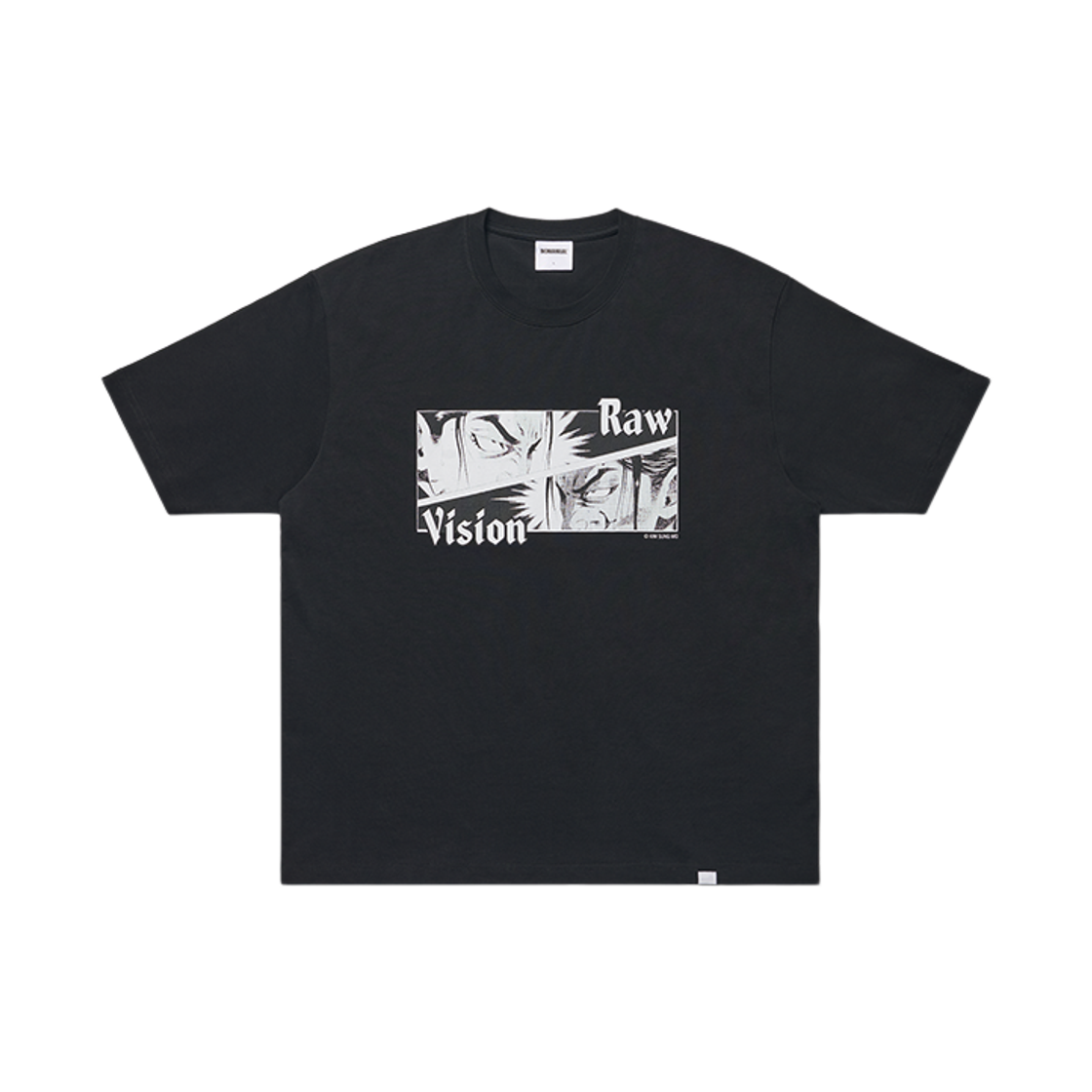 노매뉴얼 x 김성모 개나리 VS 결호 흑색(NOMANUAL x Kim Sung Mo Raw Vision T-shirt Black)