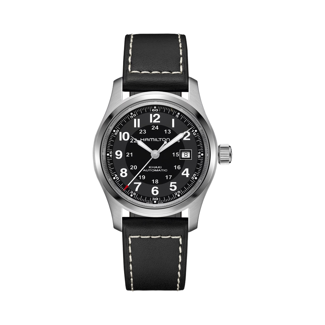 H70605733 [25% 쿠폰] Hamilton Khaki Field Mechanical 42mm Leather Black