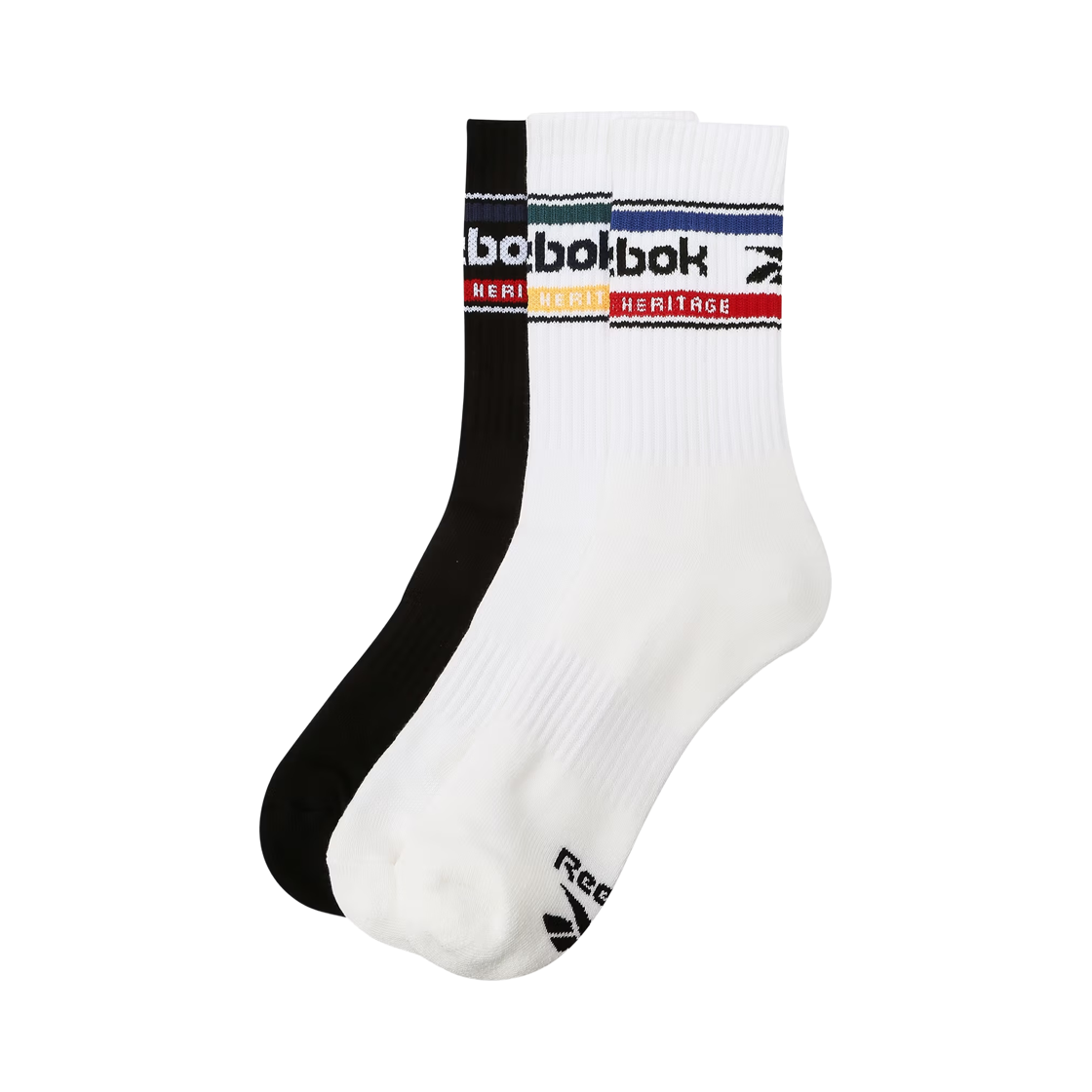 리복 그래픽 크루 삭스 화이트 블랙 (3개입)(Reebok Graphic Crew Socks White Black (3 Pack))