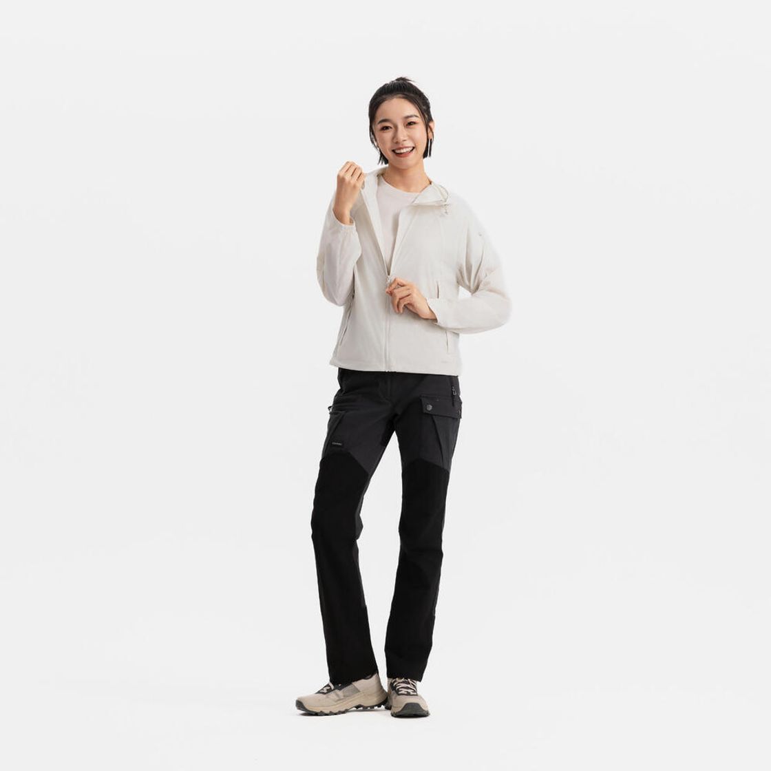 데카트론 여성 등산 바람막이 재킷 헬륨 500 펄 베이지(DECATHLON Women's Hiking Windbreaker Jacket Helium 500 Pearl Beige) - 8