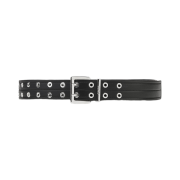 Ganni Black Double Eyelet Belt Black