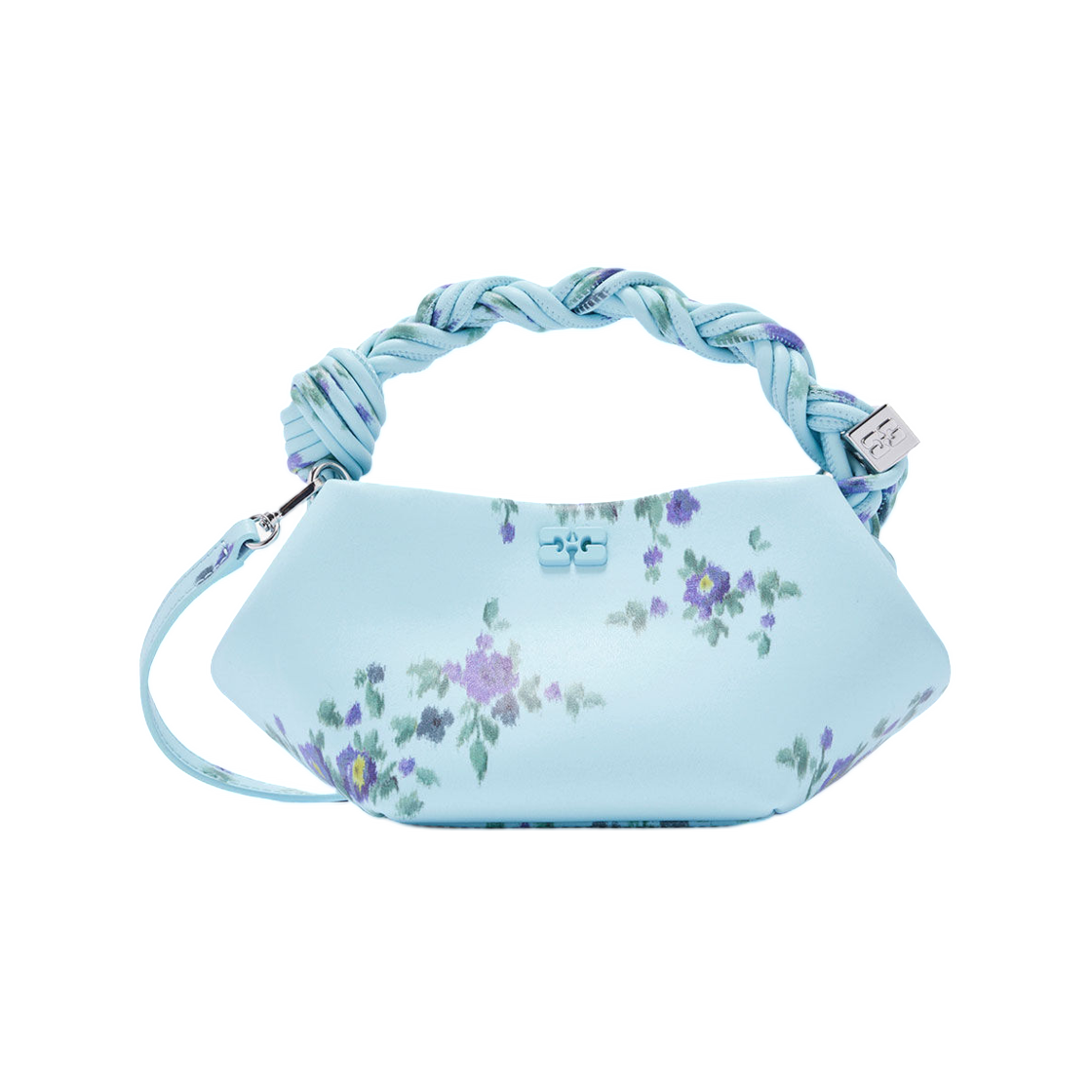 B2100142-07Z Ganni Mini Bou Bag Printed Blue Iced Aqua