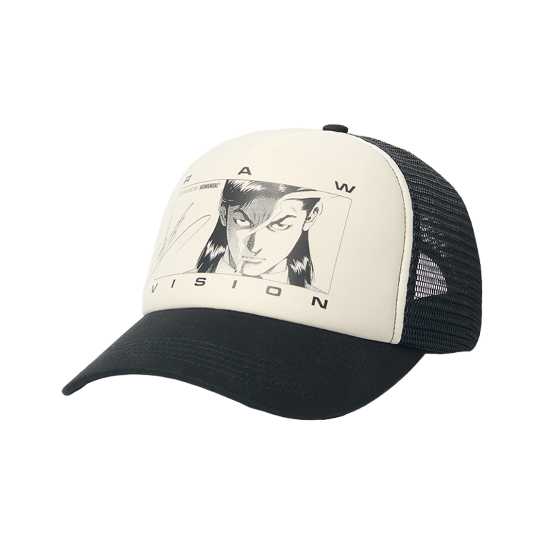 노매뉴얼 x 김성모 로! 우! 비! 전!(NOMANUAL x Kim Sung Mo Raw Vision Mesh Cap White)