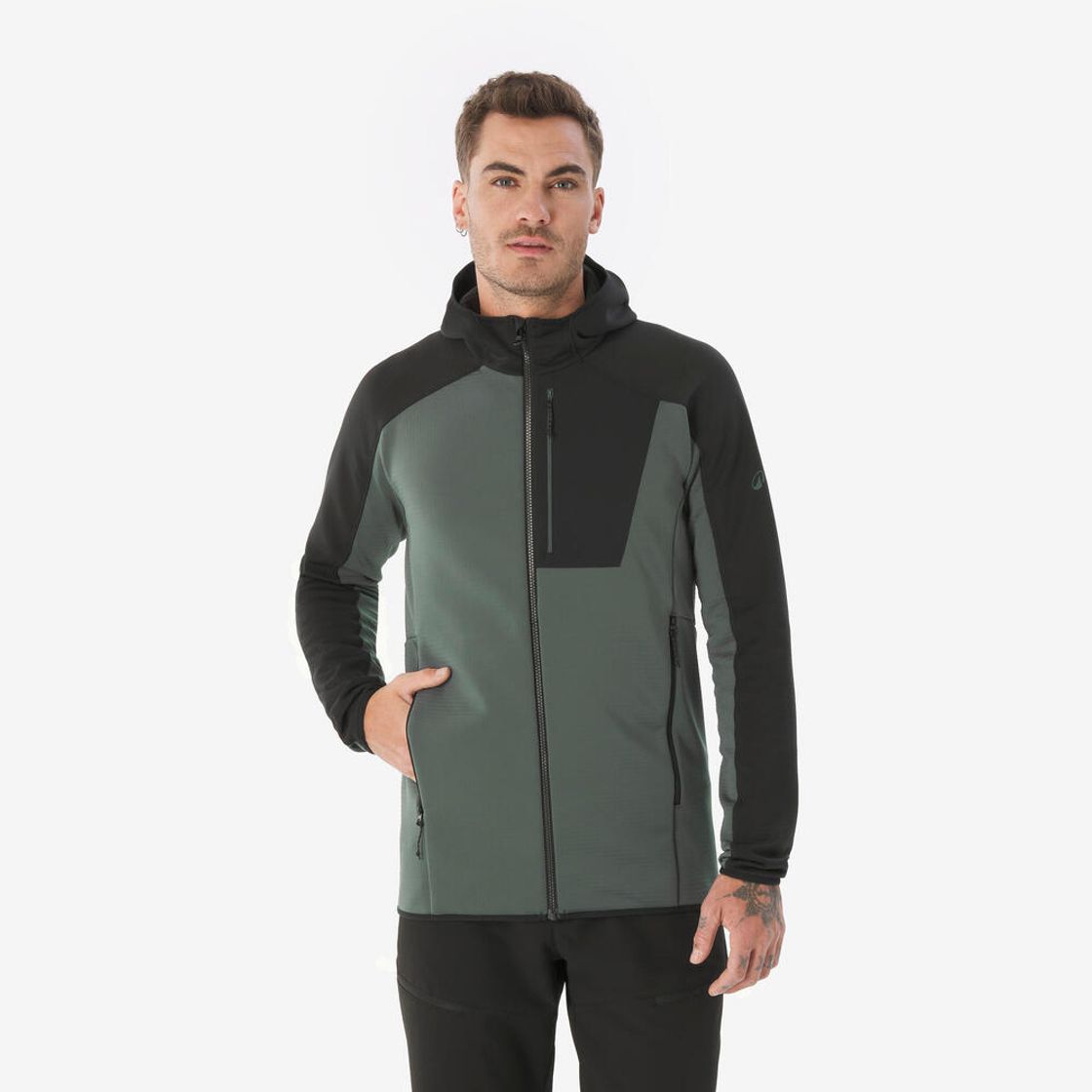 데카트론 남성 등산 플리스 재킷 스트레치 MH500 스모크 그린(DECATHLON Men’s Mountain Hiking Stretch Fleece Jacket MH500 Smoke Green) - 9