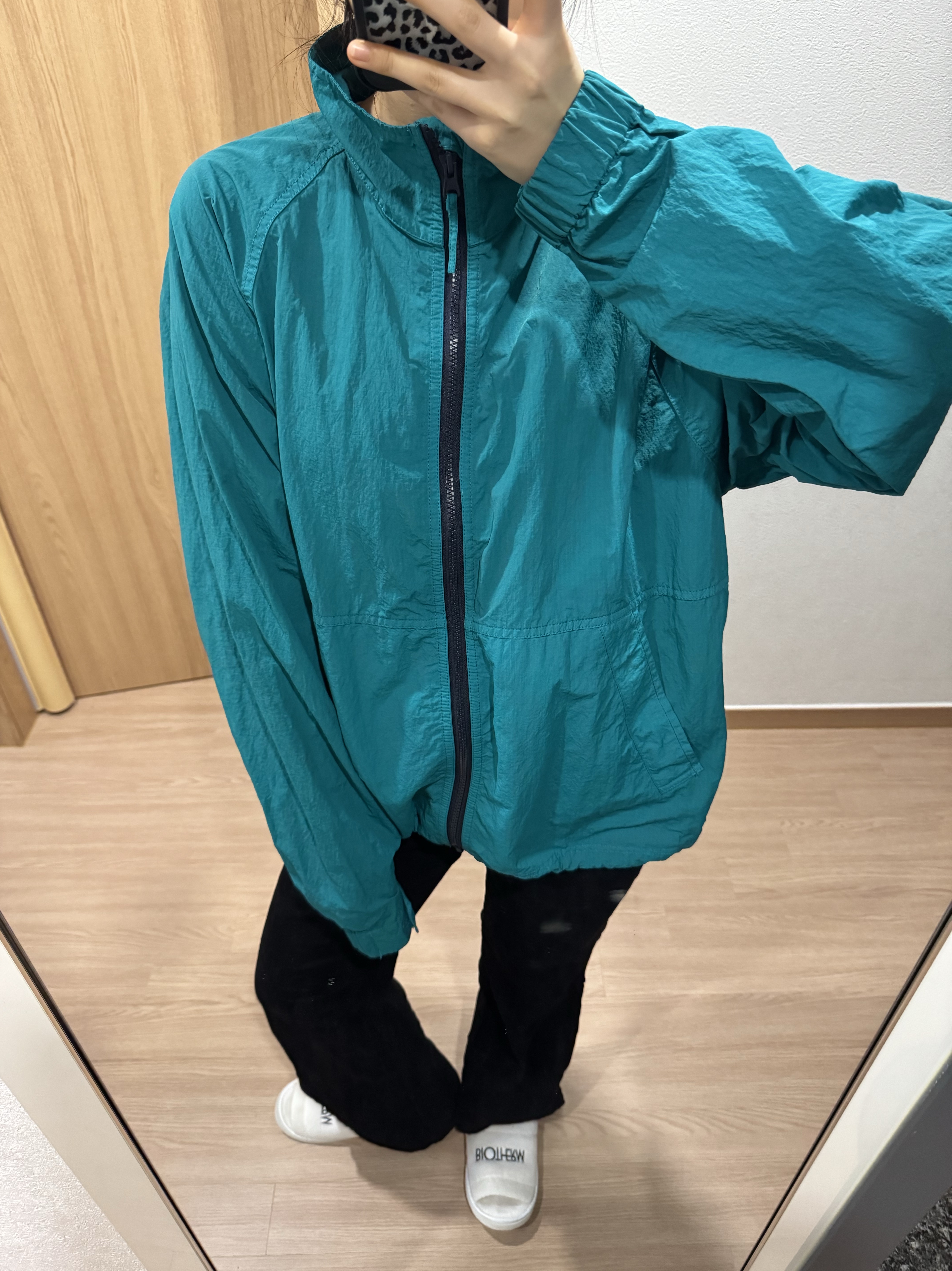 Stussy Warm Up Jacket Teal 착용 스타일