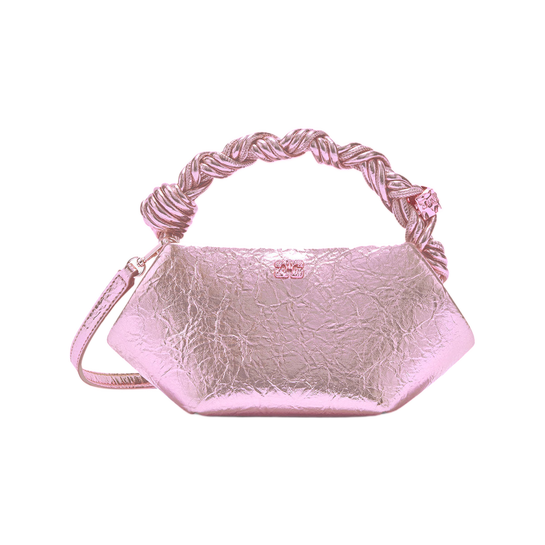 가니 메탈릭 미니 보우백 실버 핑크(Ganni Metallic Mini Bou Bag Silver Pink)