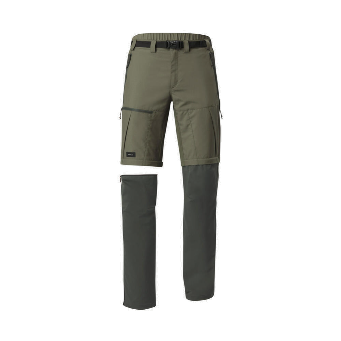 8853743 DECATHLON Men's Backpacking 2-in-1 Zip-Off Trousers MT500 Bronze Khaki Green
