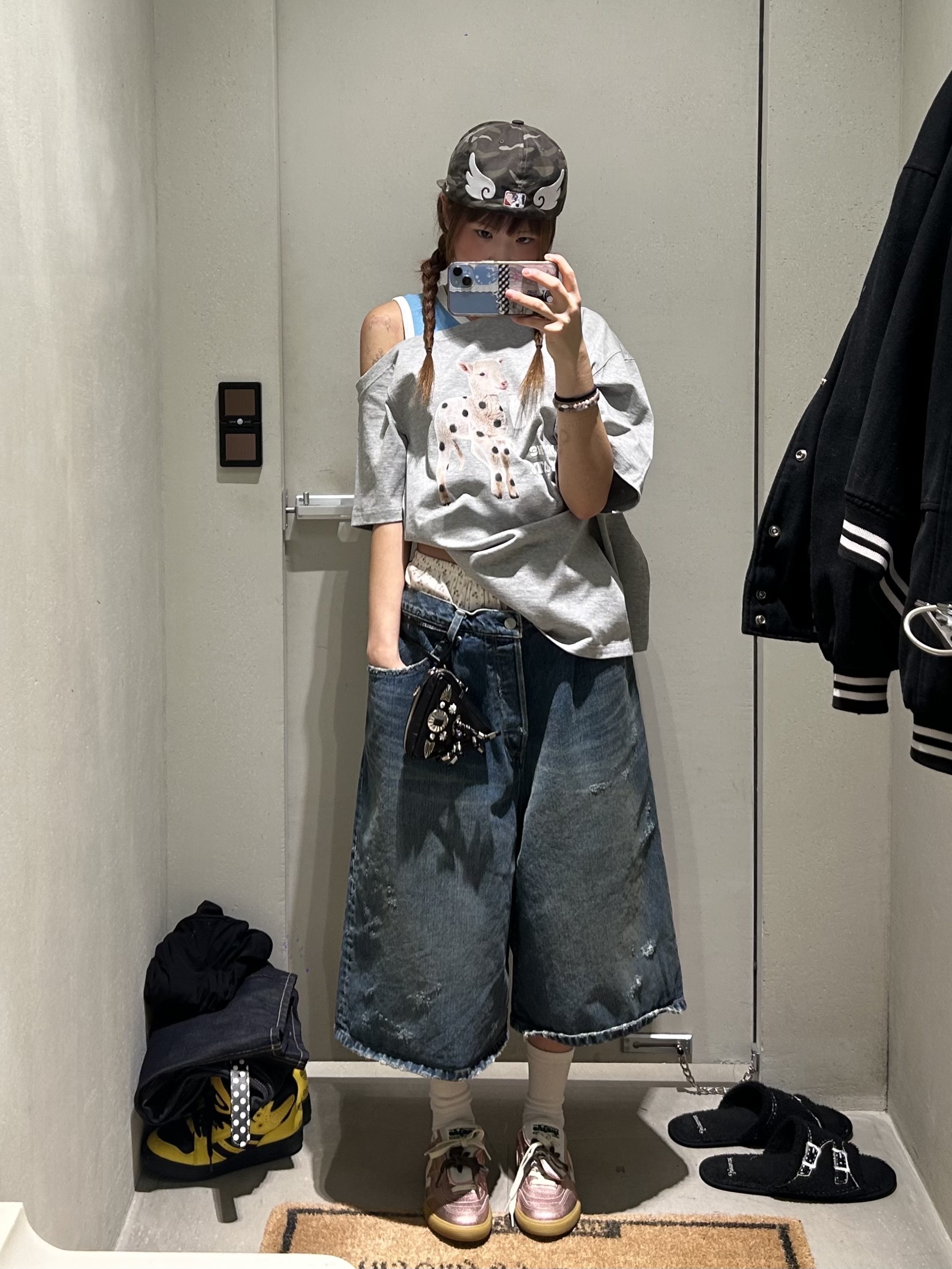 ssstein Baggy Denim Shorts Indigo - 26SS 착용 스타일 - 2