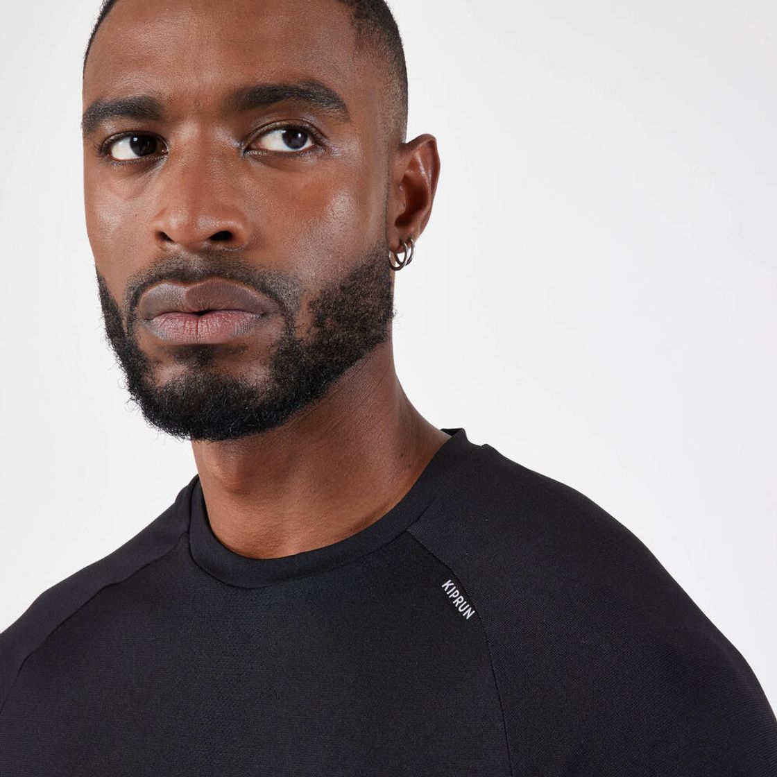 데카트론 남성 러닝 심리스 반팔 티 컴포트 런 500 스모크 블랙(DECATHLON Men's Running Seamless Short-Sleeved T-Shirt Comfort Run 500 Smoke Black) - 6