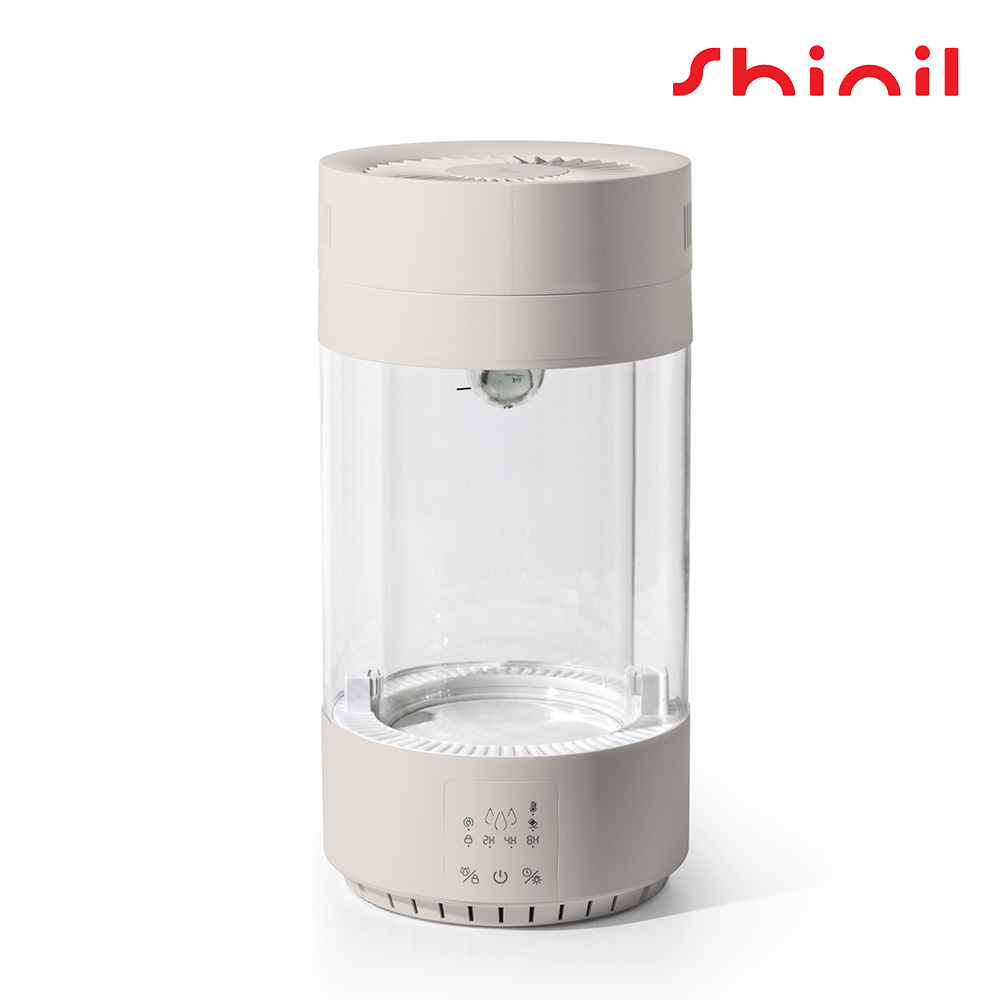신일 3.5L 대용량 유리 물멍 가열식 가습기 신생아 아기 가습기 화이트(SHINIL 3.5L Steam Humidifier with Stainless Tank, Mood Light Display SUH-CV600ZA) - 2