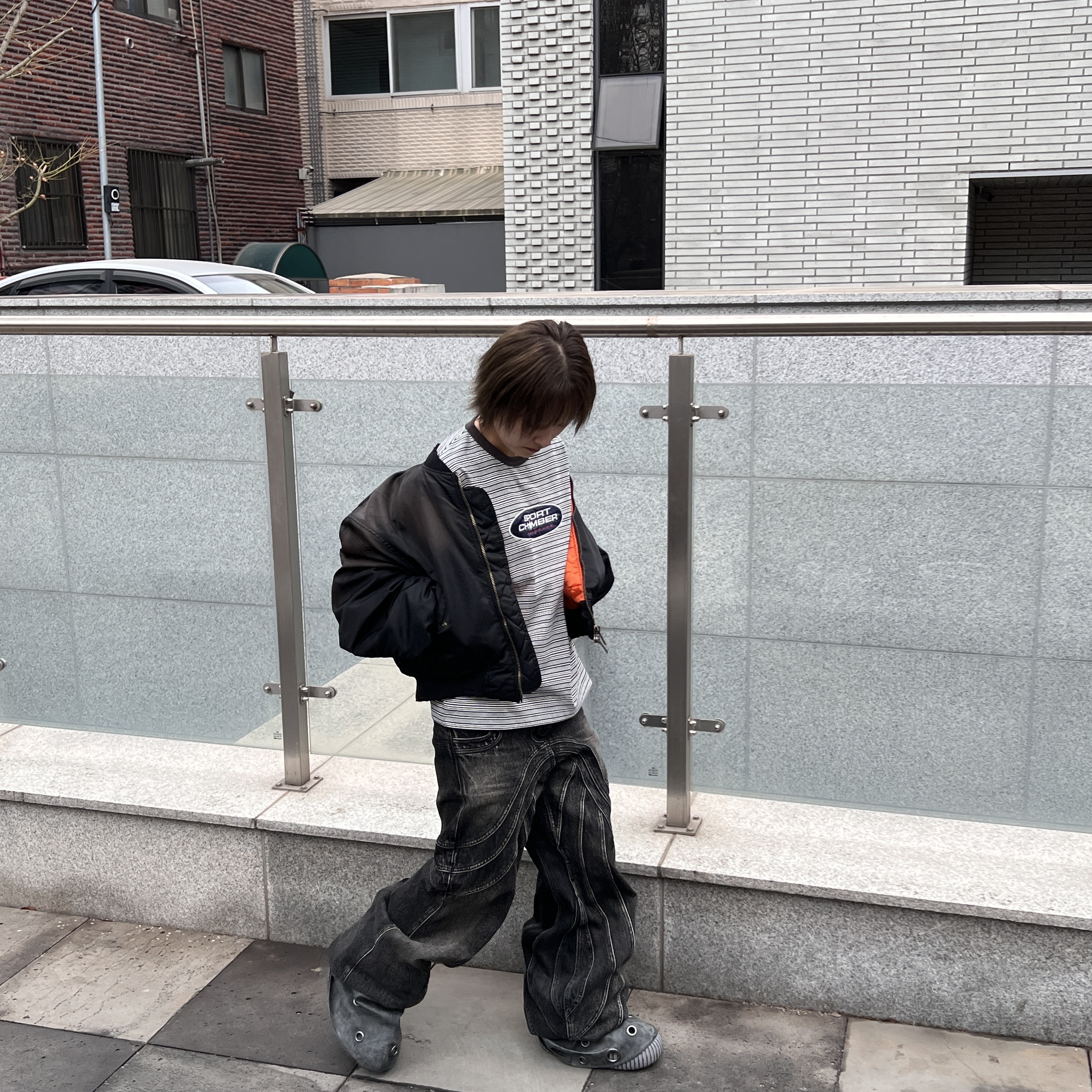 SPORT CHAMBER Capsule T-shirt GRAY 착용 스타일 - 5