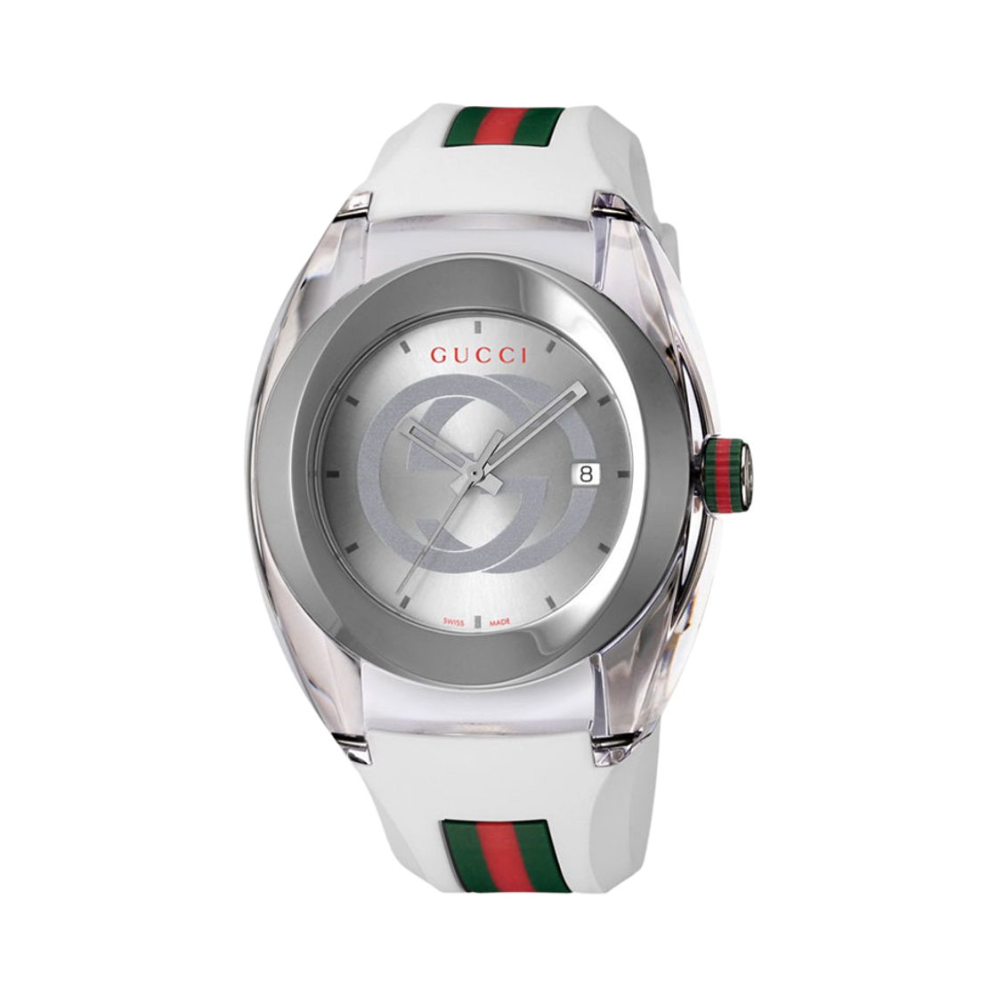 YA137102 [20% 쿠폰] Gucci SYNC Quartz 46mm Rubber White