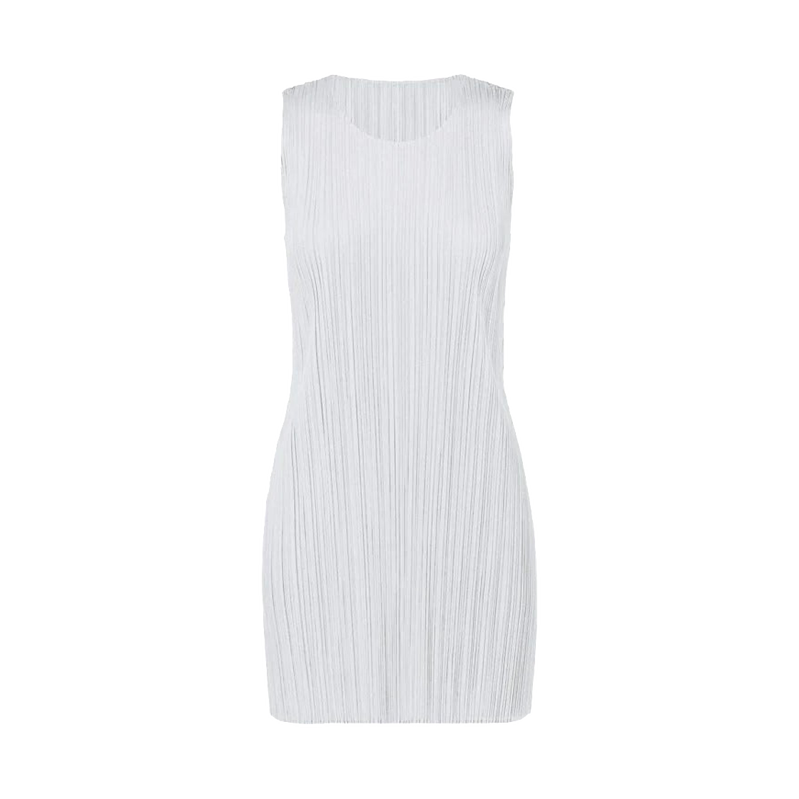 JT107-10 (W) Pleats Please Issey Miyake Basics Dress Light Gray