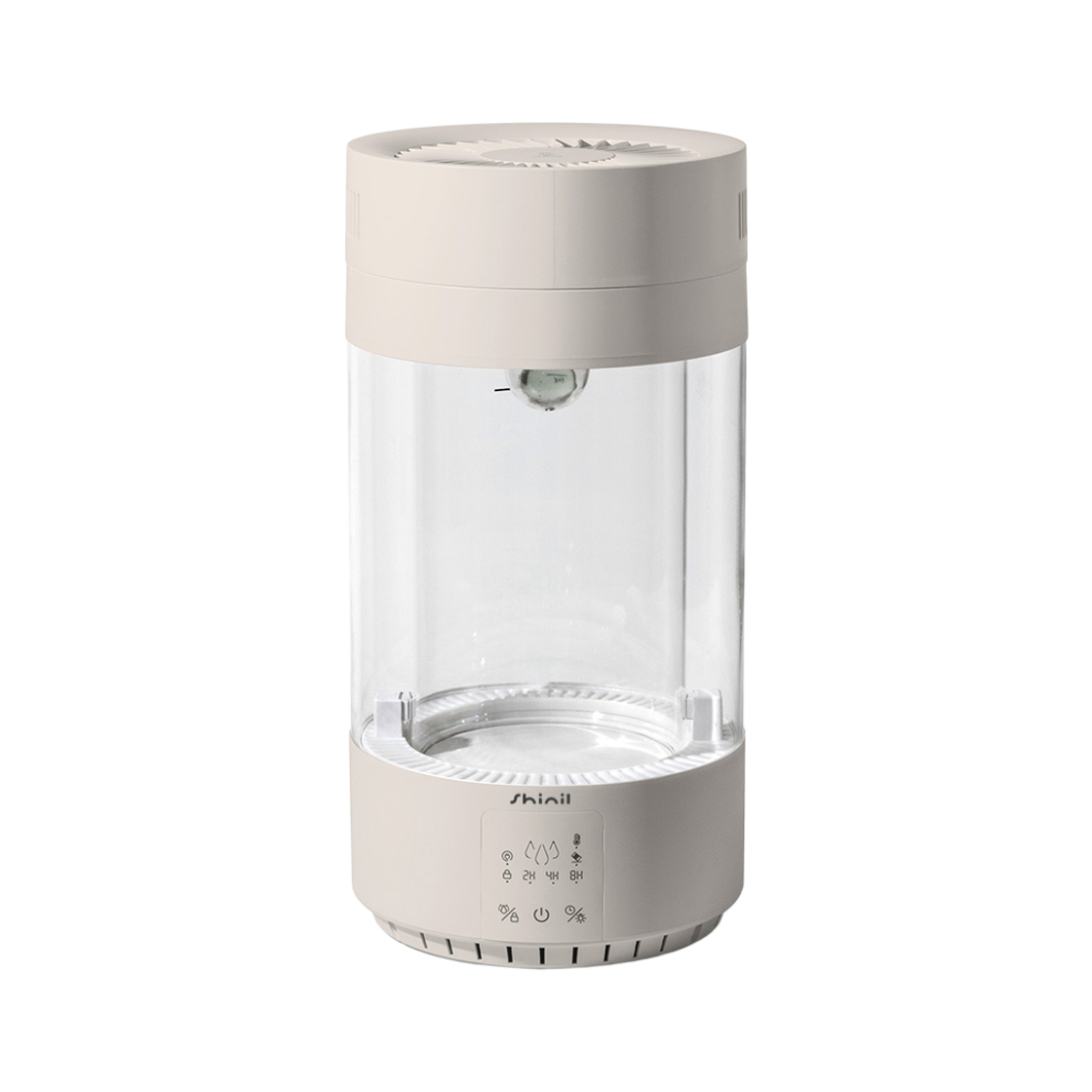 신일 3.5L 대용량 유리 물멍 가열식 가습기 신생아 아기 가습기 화이트(SHINIL 3.5L Steam Humidifier with Stainless Tank, Mood Light Display SUH-CV600ZA)
