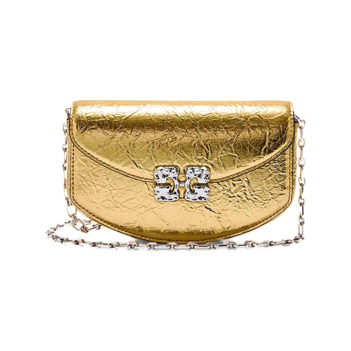 가니 루루 월렛 온 체인 메탈릭 골드(Ganni Lulu Wallet On Chain Metallic Gold)