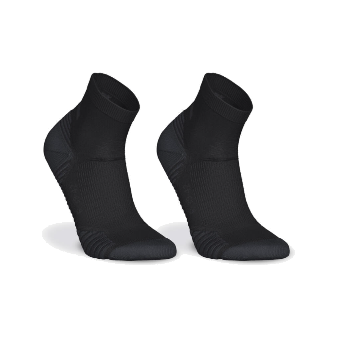 8810439 DECATHLON Running Thick Mid-Cut Socks 2 Pairs Run 500 Smoked Black