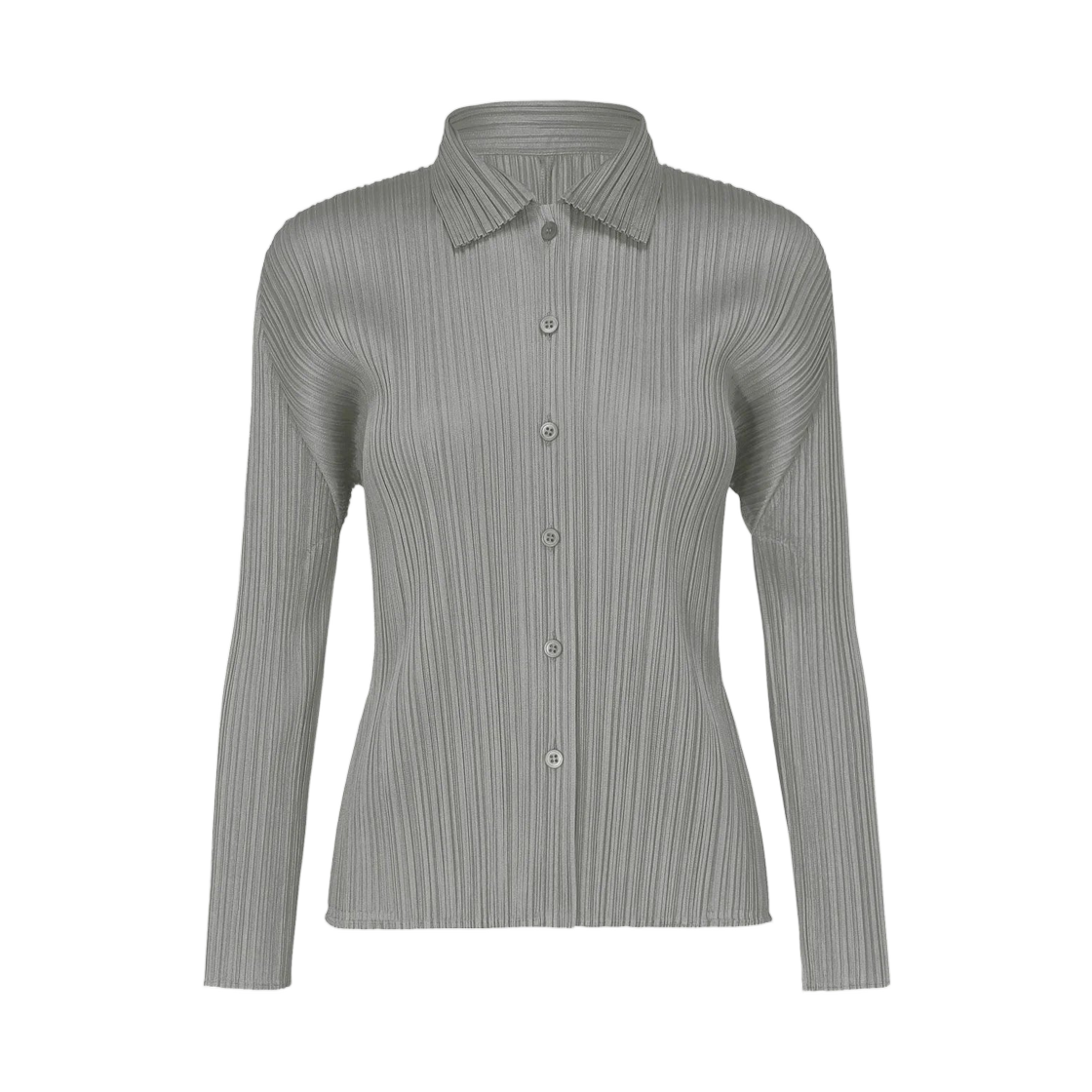 (W) 플리츠 플리즈 이세이 미야케 베이직 셔츠 그레이((W) Pleats Please Issey Miyake Basics Shirt Gray) - 1