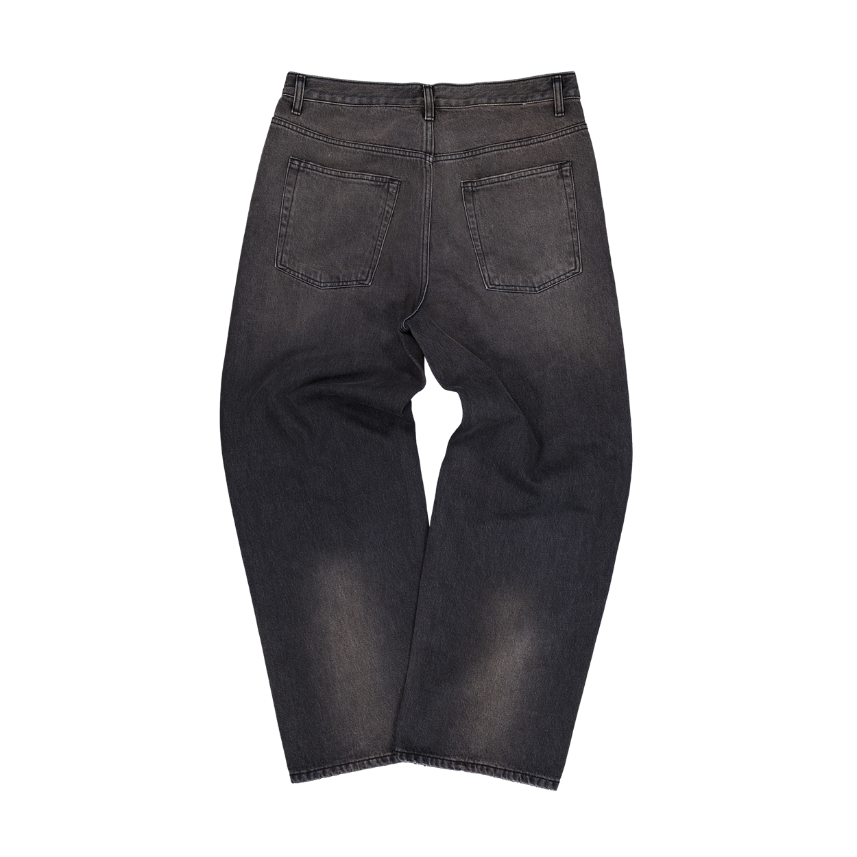 언더마이카 무.174 클래식 로고 브러쉬 워시드 배기 진 워시드 블랙(Undermycar Mu.174 Classic Logo Brush Washed Baggy Jeans Washed Black) - 2