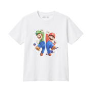 (Kids) Uniqlo UT x Mario Movie Graphic T-Shirt A White