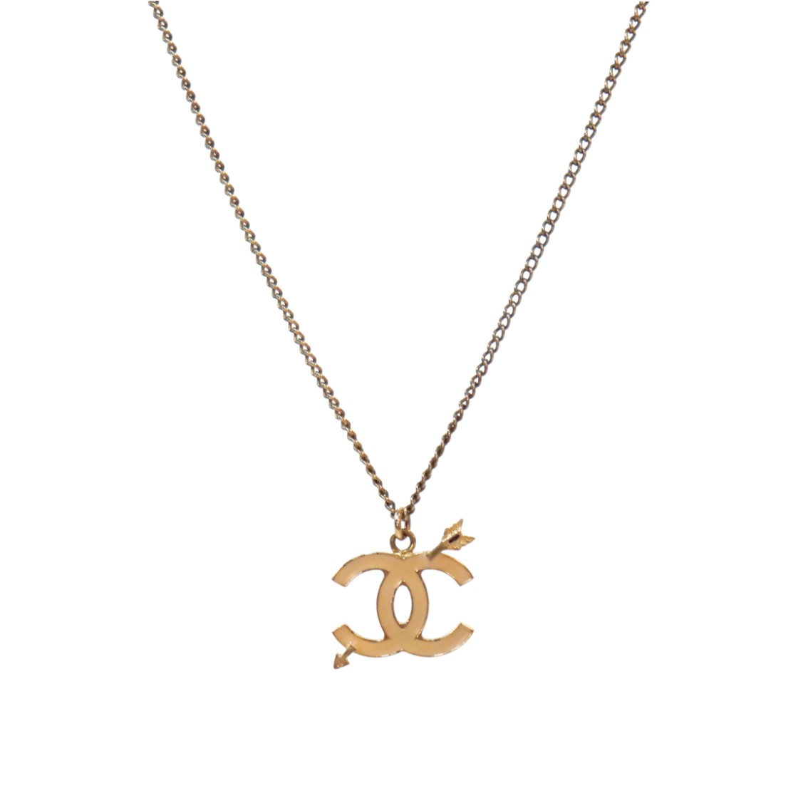 ITDIOOFIVD77 Chanel Beige Cupid CC Gold Necklace