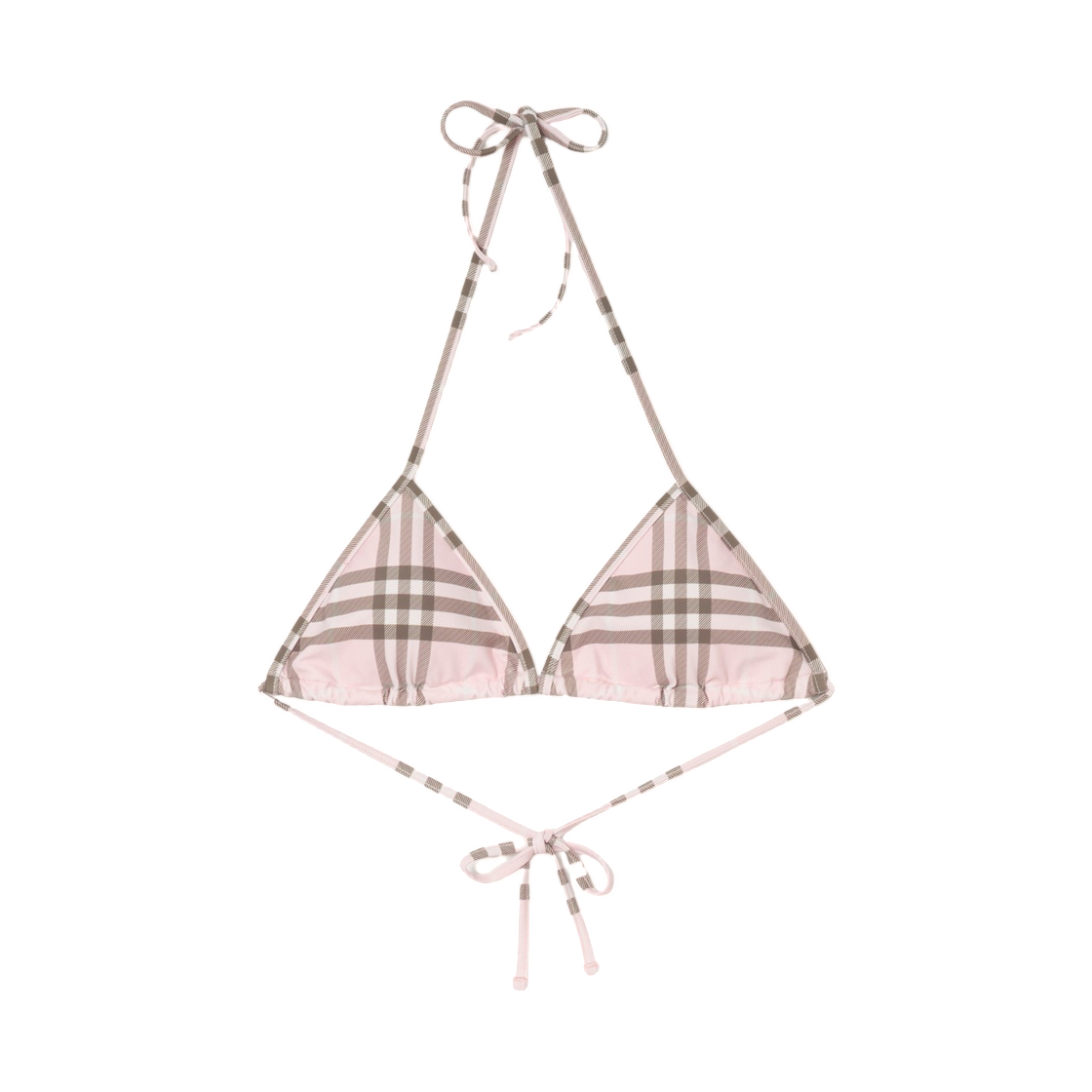 (W) 버버리 체크 비키니 탑 말로우 핑크((W) Burberry Check Bikini Top Mallow Pink) - 1