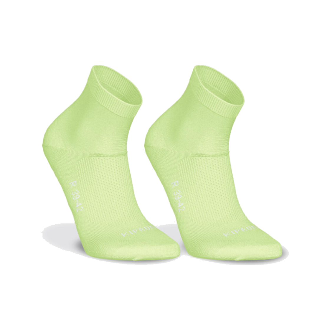 데카트론 러닝 중목 양말 2켤레 파인 런500 레모네이드 옐로우(DECATHLON Running Mid-Cut Socks 2 Pairs Fine Run 500 Lemonade Yellow)