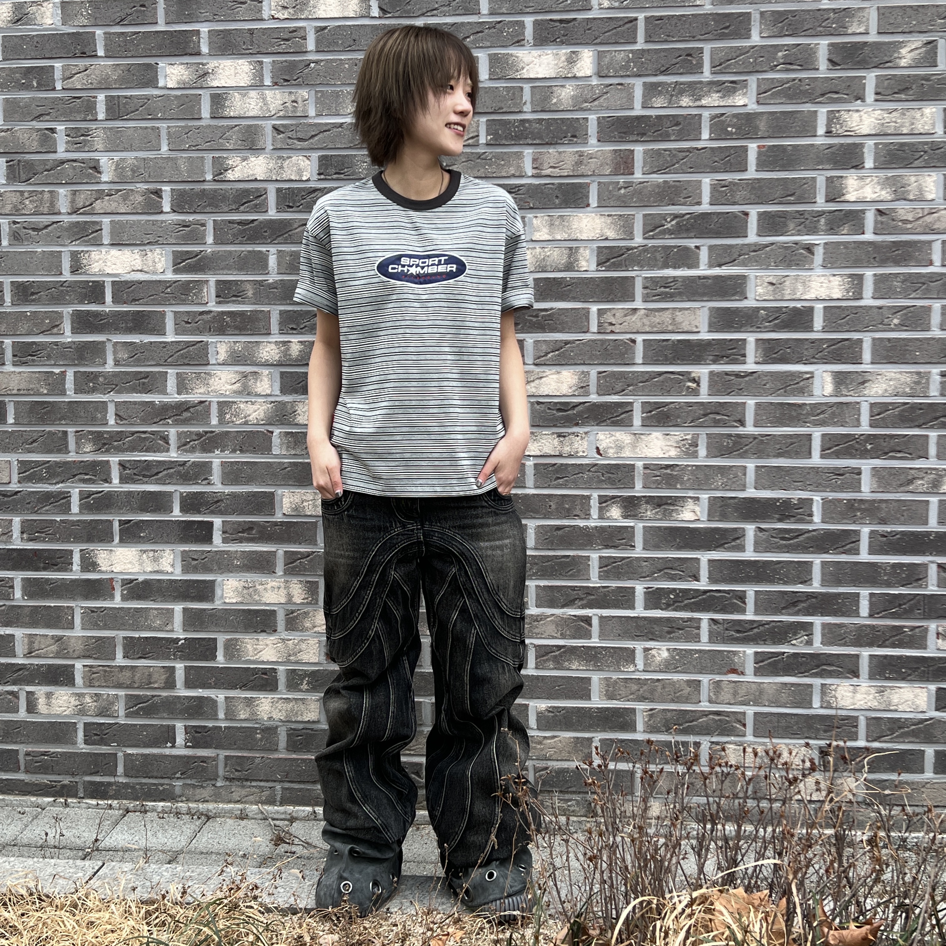 SPORT CHAMBER Capsule T-shirt GRAY 착용 스타일 - 1