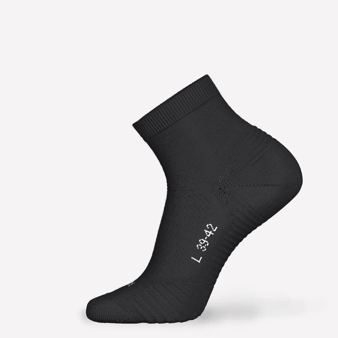 데카트론 러닝 도톰한 중목 양말 2켤레 런 500 스모크 블랙(DECATHLON Running Thick Mid-Cut Socks 2 Pairs Run 500 Smoked Black) - 4