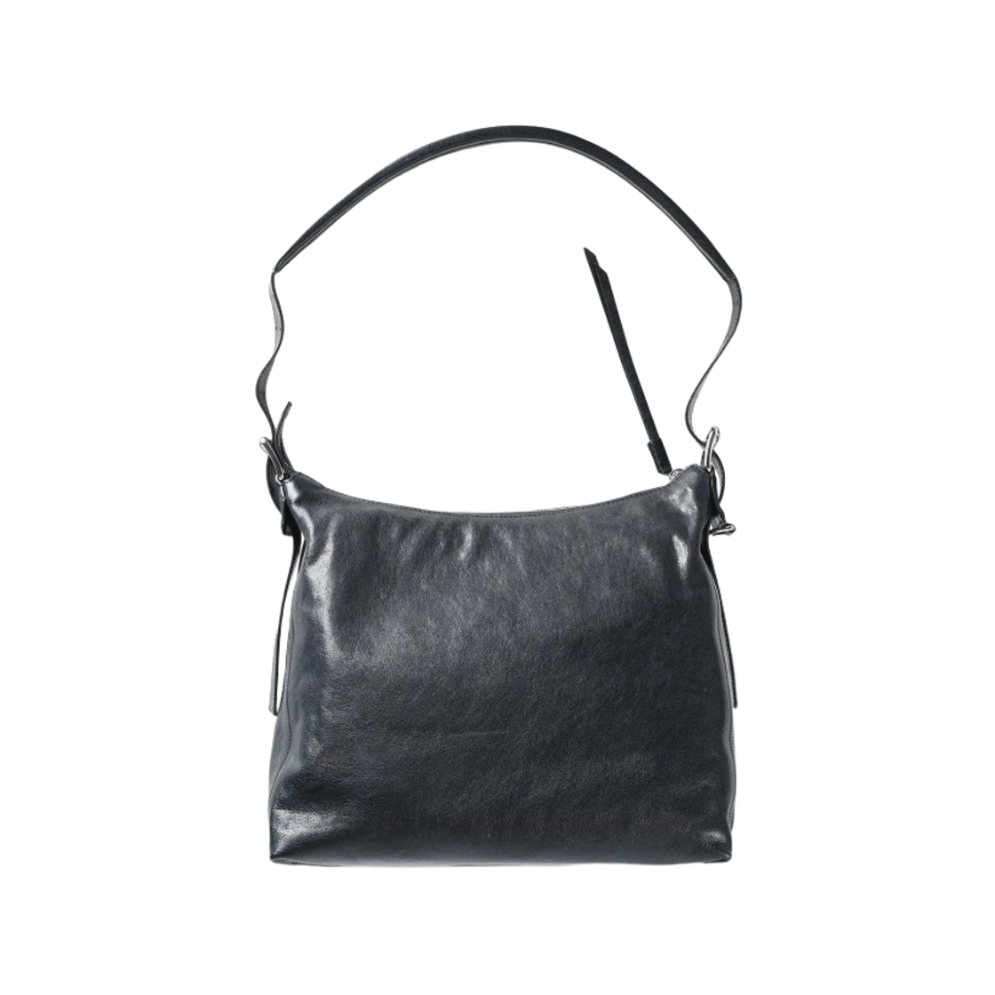 BG0223-LL0108-791 Lemaire Small Belted Hobo Bag in Leather Dark Navy