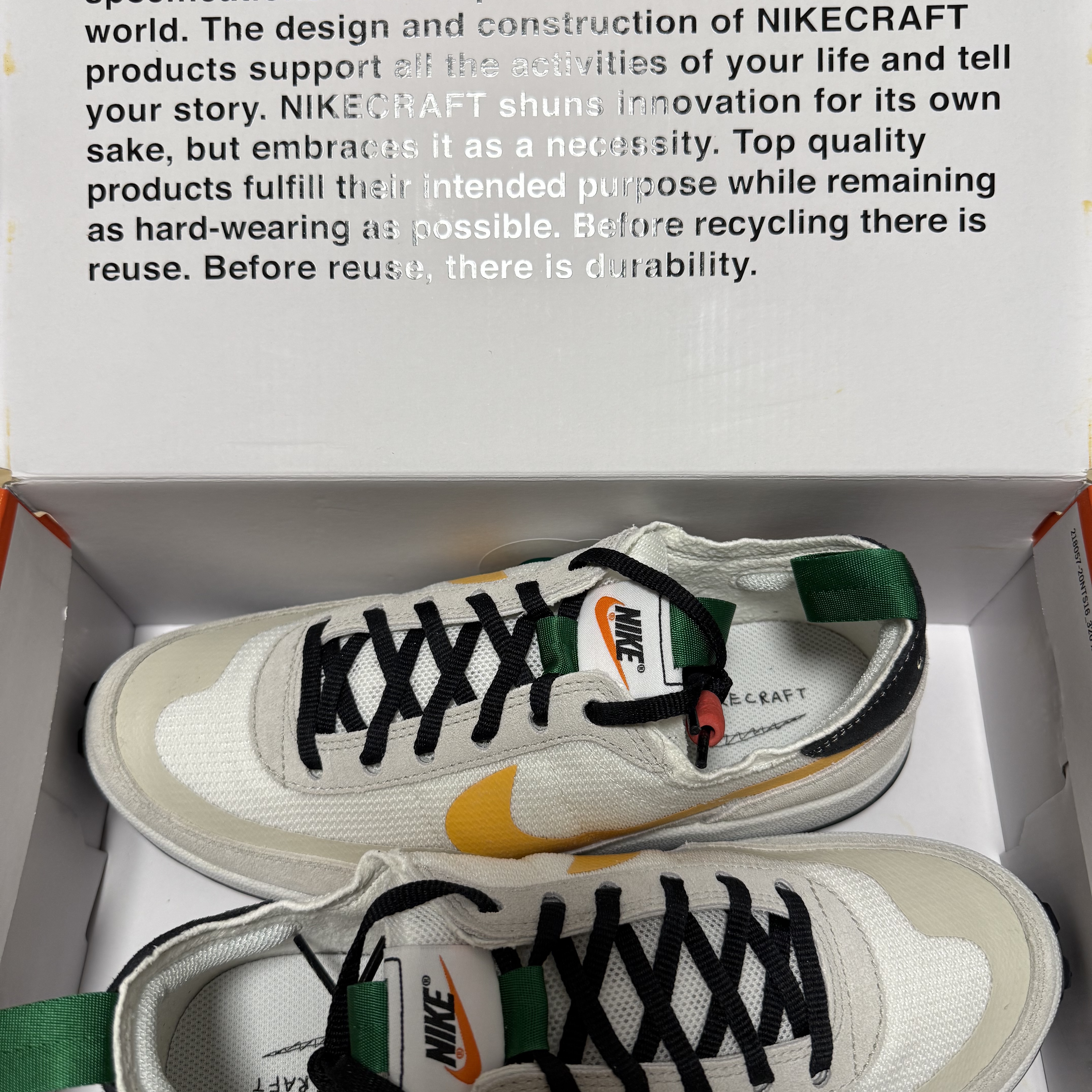 Nike x Tom Sachs General Purpose Shoe Pine Green University Gold 착용 스타일 - 1