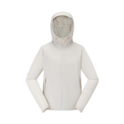 DECATHLON Women's Hiking Windbreaker Jacket Helium 500 Pearl Beige