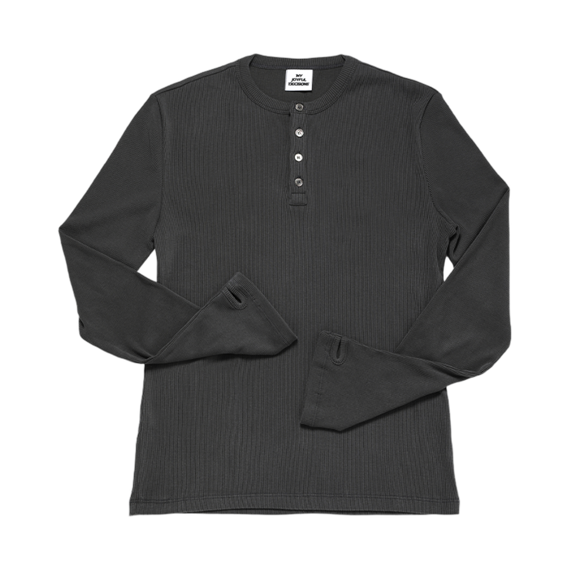 엠제이디 슬림핏 핑거홀 헨리넥 롱슬리브 차콜(MJD Slim-Fit Fingerhole Henry Neck Long Sleeve Charcol) - 1