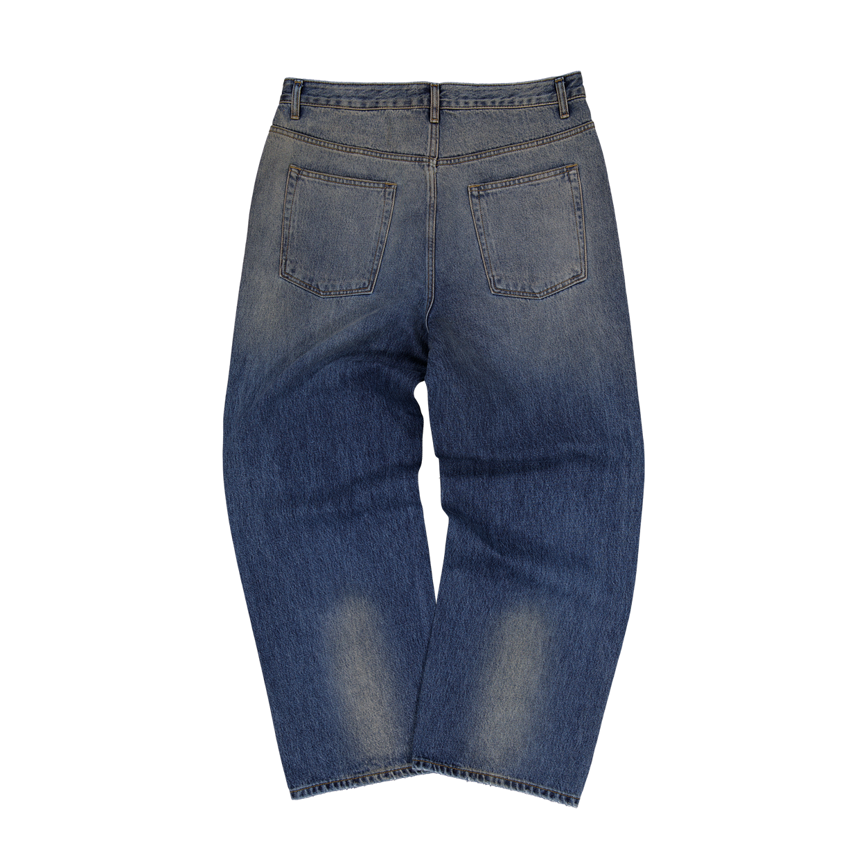 언더마이카 무.174 클래식 로고 브러쉬 워시드 배기 진 워시드 블루(Undermycar Mu.174 Classic Logo Brush Washed Baggy Jeans Washed Blue) - 2