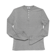 MJD Slim-Fit Fingerhole Henry Neck Long Sleeve Melange Grey
