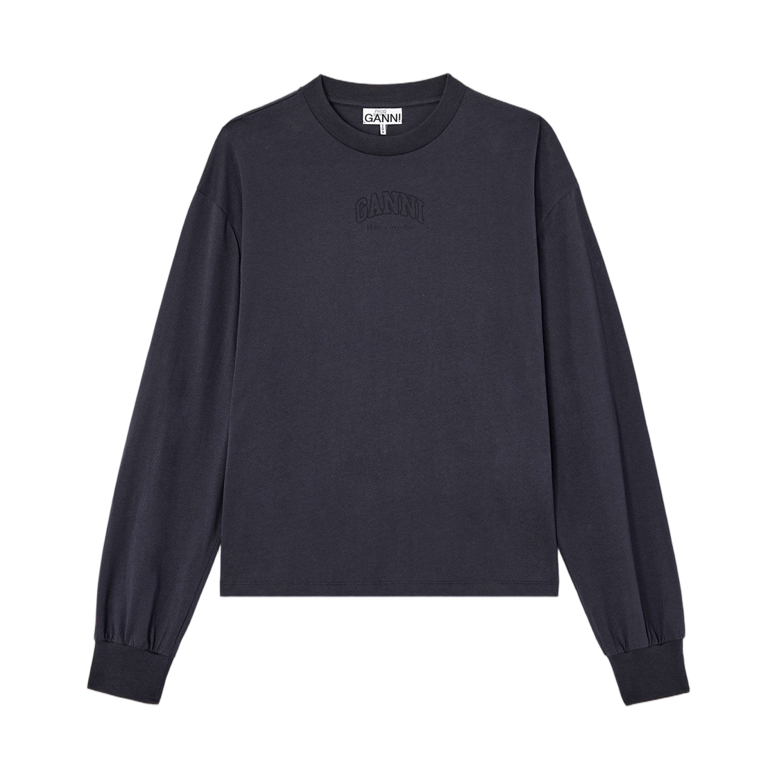 A1050068-252 (W) Ganni Essential Basic Long Sleeve Phantom