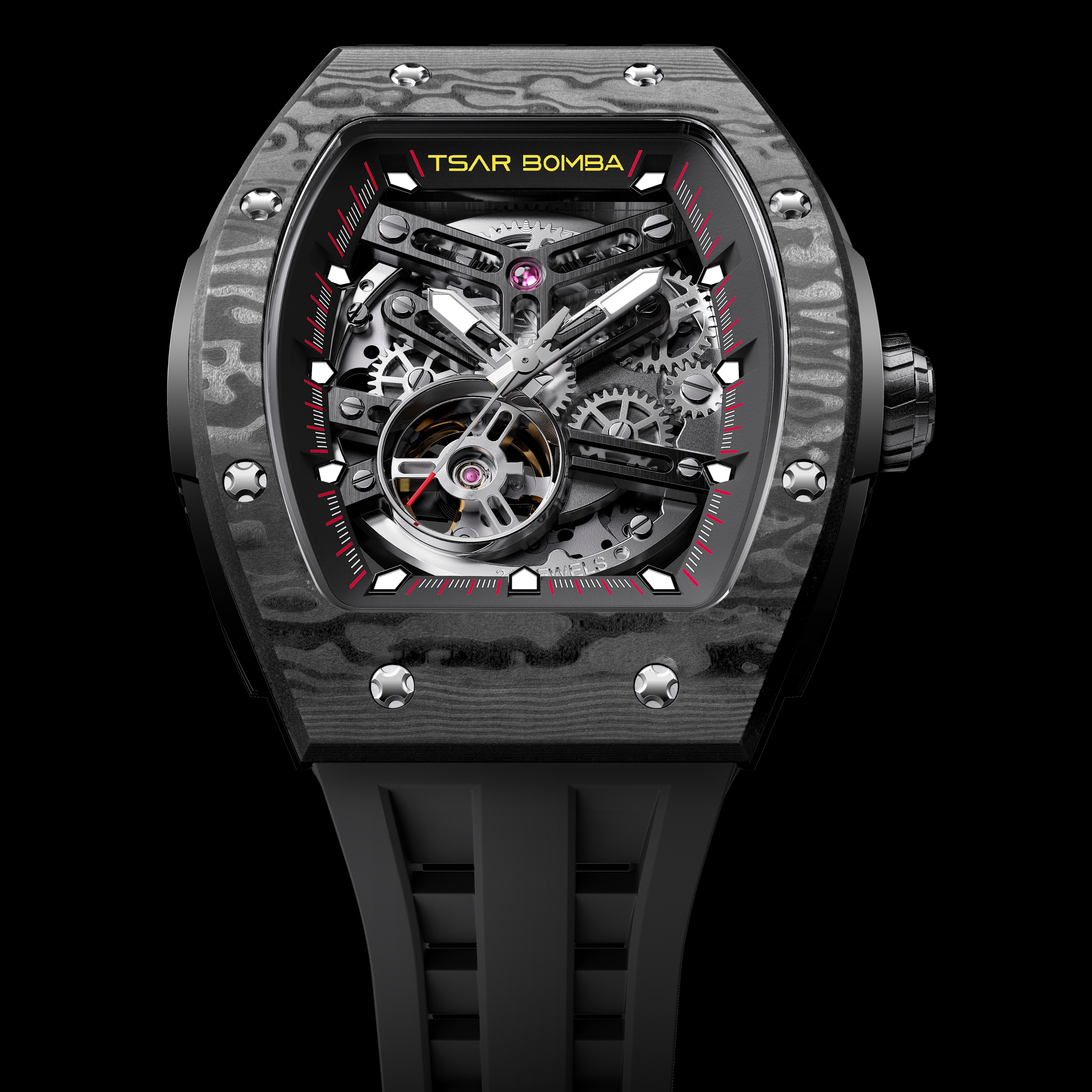 Tsar Bomba Elemental-Carbon Fiber Automatic  TB8228CF-01 Cool Black 착용 스타일 - 3