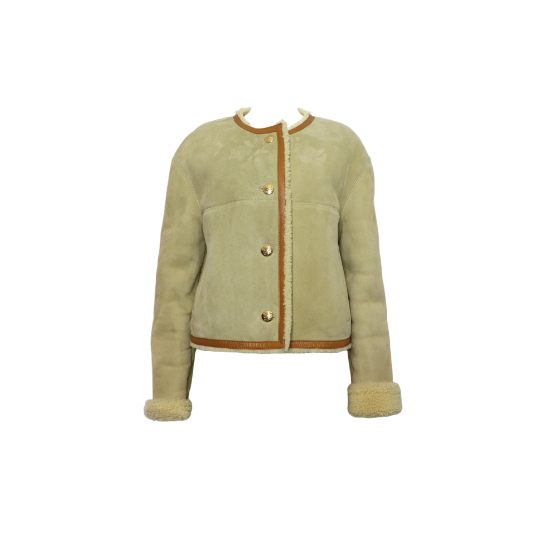 셀린느 2F269352O 램스킨 양털 시어링 금장 버튼 여성 무스탕 자켓aa62669(Celine Lambskin Shearling Mustard Jacket Gold Buttons)