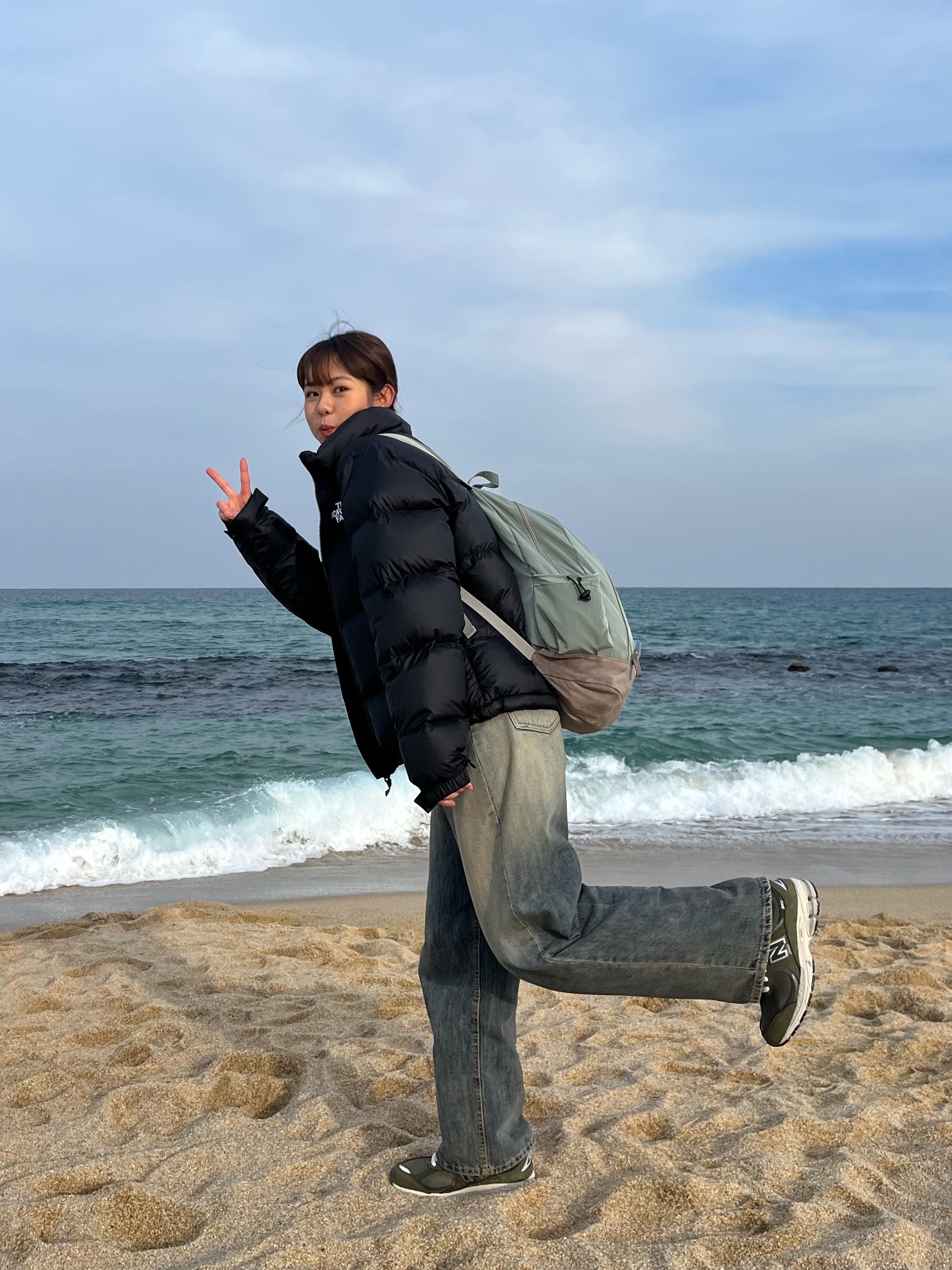The North Face 1996 Eco Nuptse Jacket Black 착용 스타일