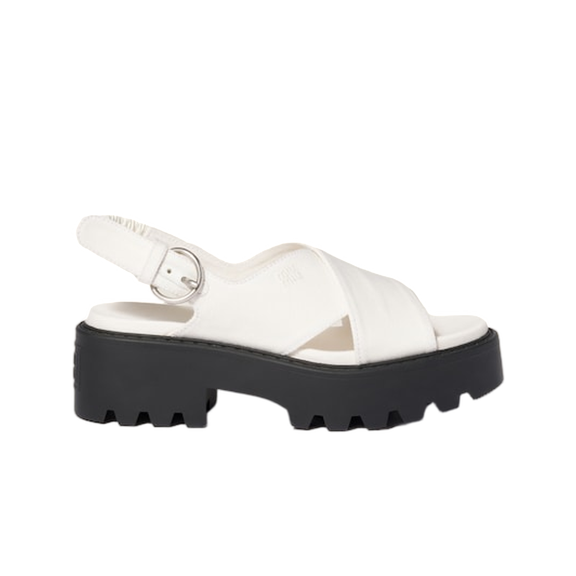 (W) 미우 미우 개버딘 샌들 아이보리((W) Miu Miu Gabardine Sandals Ivory)