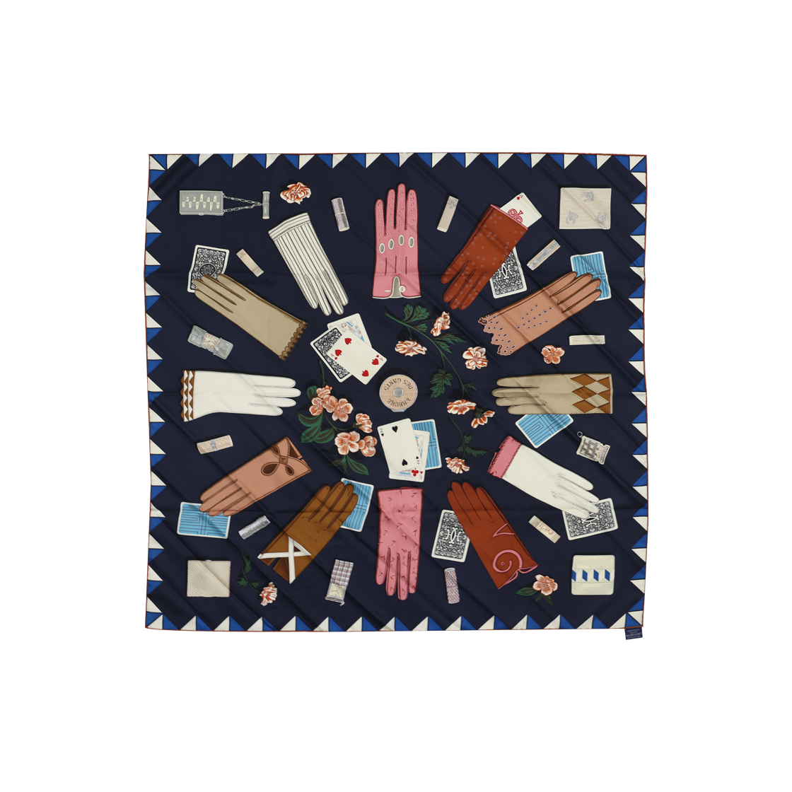 IT3AERVCHLCD Hermes Les Jardins de la Côte d'Azur Scarf 90 in Cabane Rose Multi-Color
