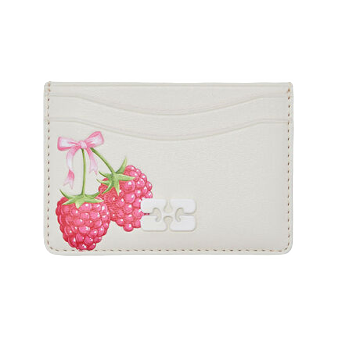 가니 보우 카드 홀더 화이트 에그렛(Ganni Bou Card Holder in White Egret) - 1