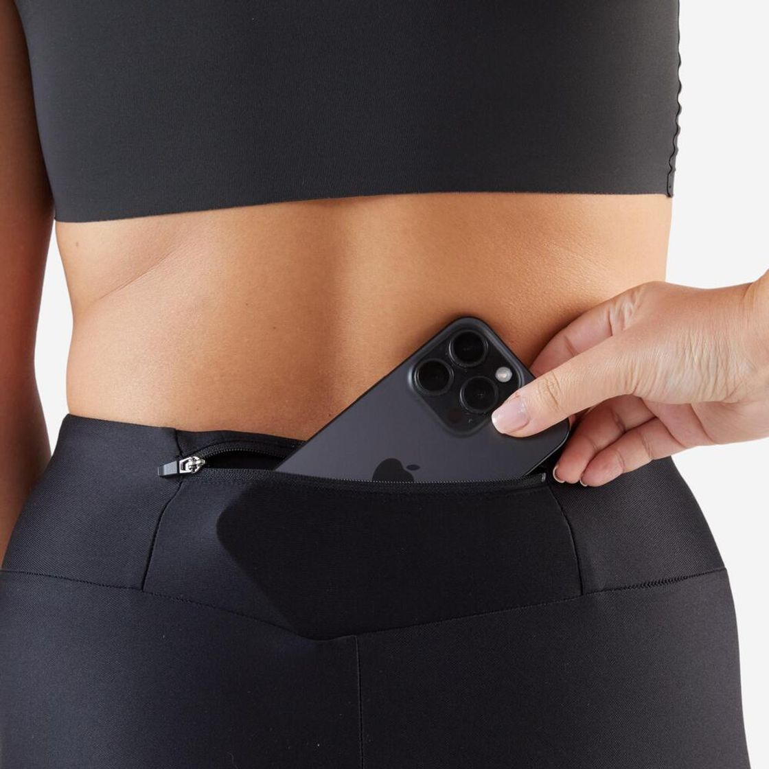데카트론 여성 4부 러닝 레깅스 쇼츠 런 드라이 100 스모크 블랙(DECATHLON Women’s Running Tight Shorts Run Dry 100 Smoke Black) - 5