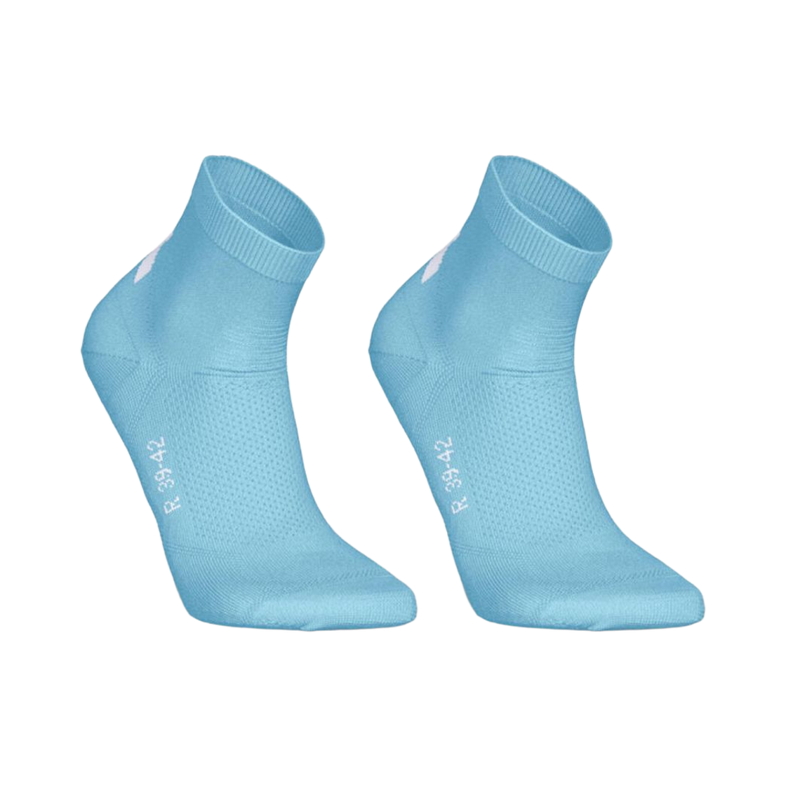8939233 DECATHLON Running Thin Mid-Cut Socks 2 Pairs Fine Run 500 Lagoon Blue