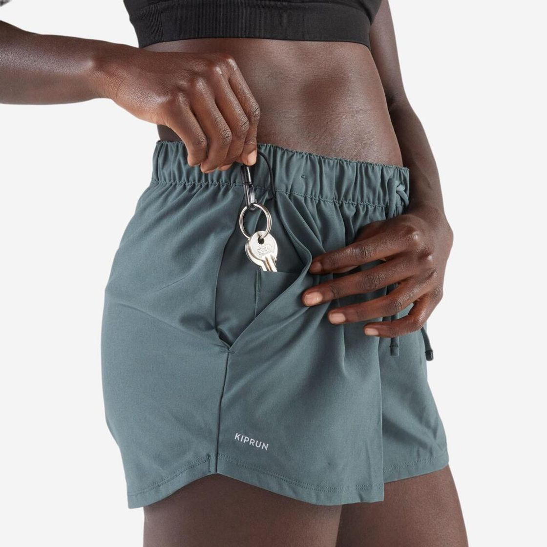 데카트론 여성 3인치 러닝 경량 쇼츠 런 드라이 500 스모크 그린(DECATHLON Women's 3-inch Running Lightweight Shorts Run Dry 500 Smoke Green) - 5