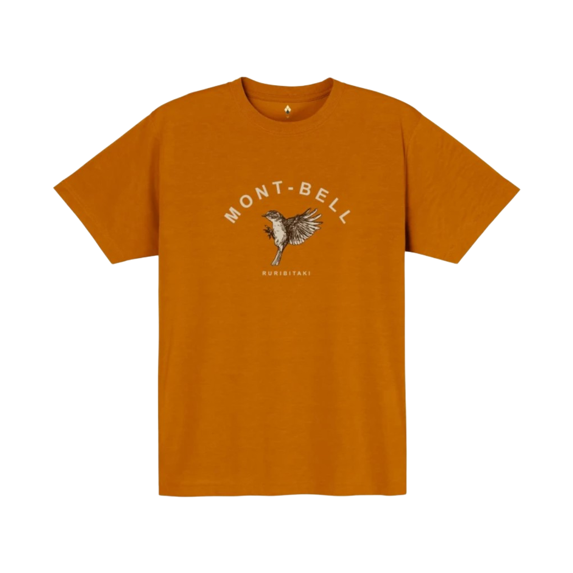 1114846 Montbell Wickron Red-Flanked Bluetail T-Shirt Brown