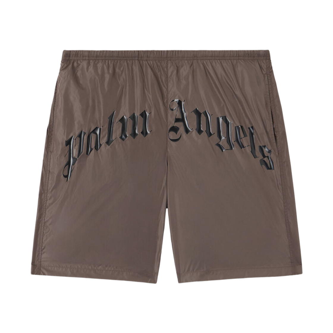 팜엔젤스 커브드 로고 스윔쇼츠 - 브라운 블랙(Palm Angels Curved Logo Swimshort - Brown Black)