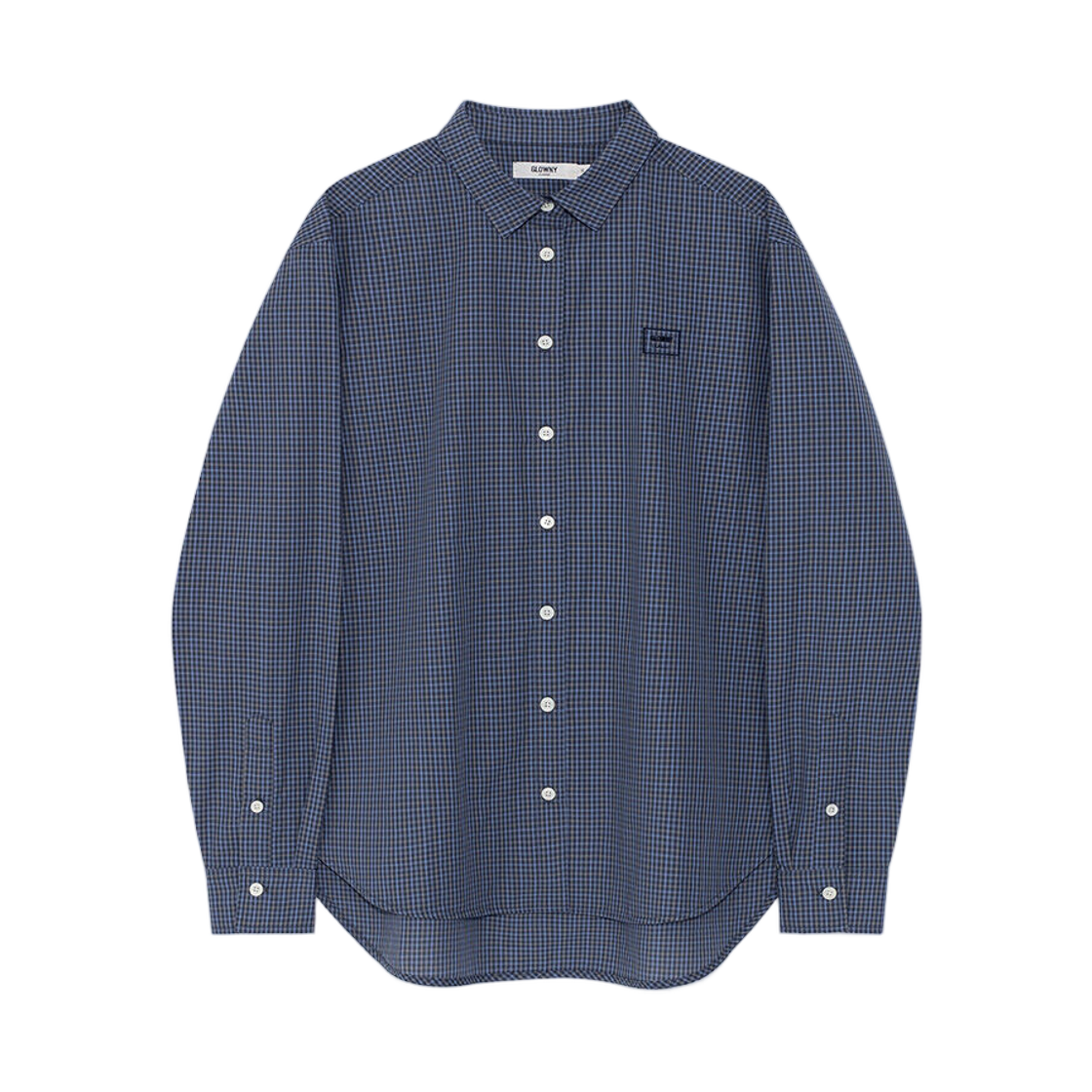 - (W) Glowny G Classic Embroidered Button Up Shirt Navy
